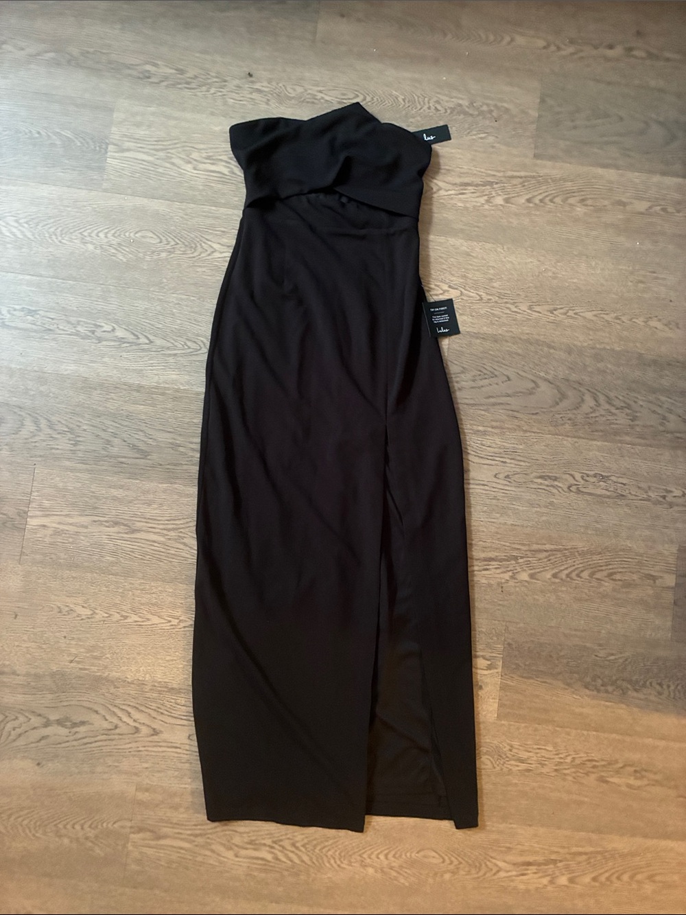 Lulus Black Strapless Cutout Elegant Dress Size Medium